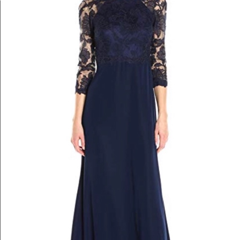 Navy Tadashi Shoji Long Formal Gown- Size 12-14